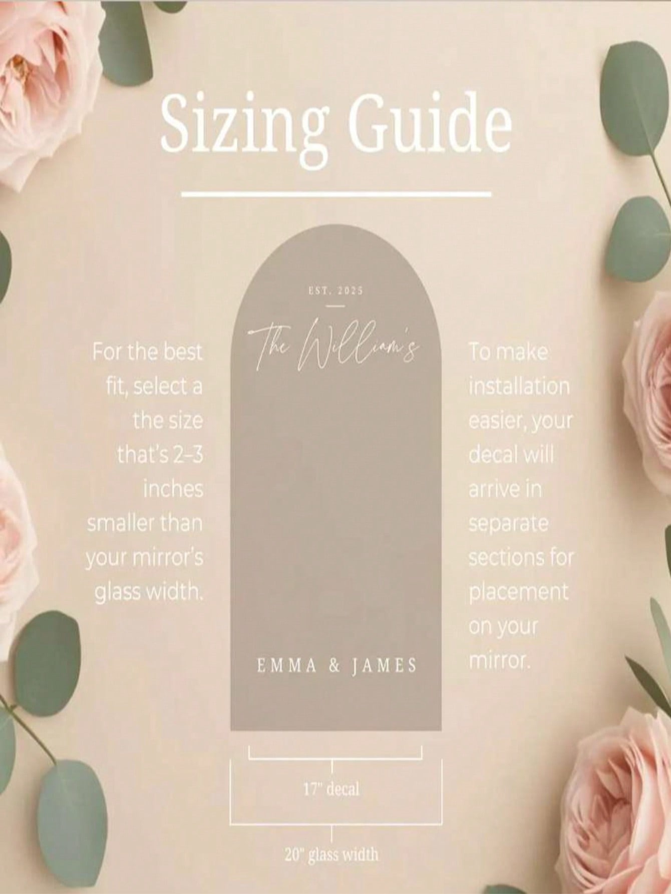 Custom Wedding Mirror Decal Stickers